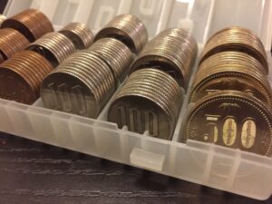 収納されている硬貨